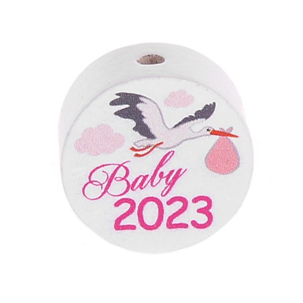 Motivperle Scheibe Baby 2023 'babyrosa' 43 auf Lager
