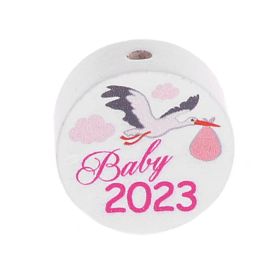 Motivperle Scheibe Baby 2023 'babyrosa' 38 auf Lager