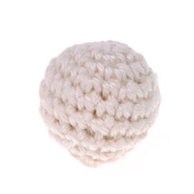 Häkelperle 25mm 'beige' 108 auf Lager