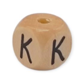 Vertikale Buchstabenwürfel Holz geprägt 10mm Buchstabenperlen 'K' 236 auf Lager