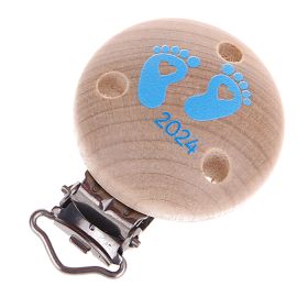 Pacifier clip baby feet 2024 'natural baby blue' 6 in stock 