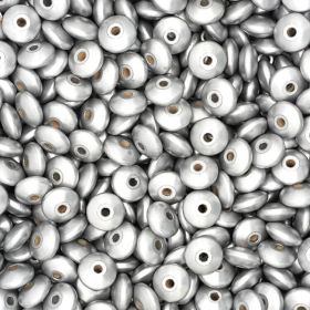 Linsen-Perlen • Holzlinsen 14mm • 50 Stück 'silber' 64 auf Lager
