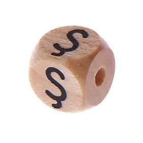 Letter beads letter cube wood embossed 10mm 'Ş' 90 in stock 