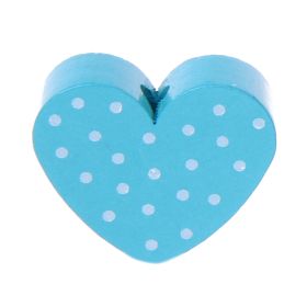 Dotted heart motif bead 'light turquoise' 4810 in stock 