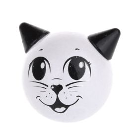 Motivperle 3D Katze 'weiß-schwarz' 743 auf Lager