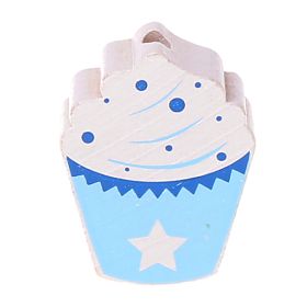 Cupcake motif bead 'baby blue/blue' 694 in stock 