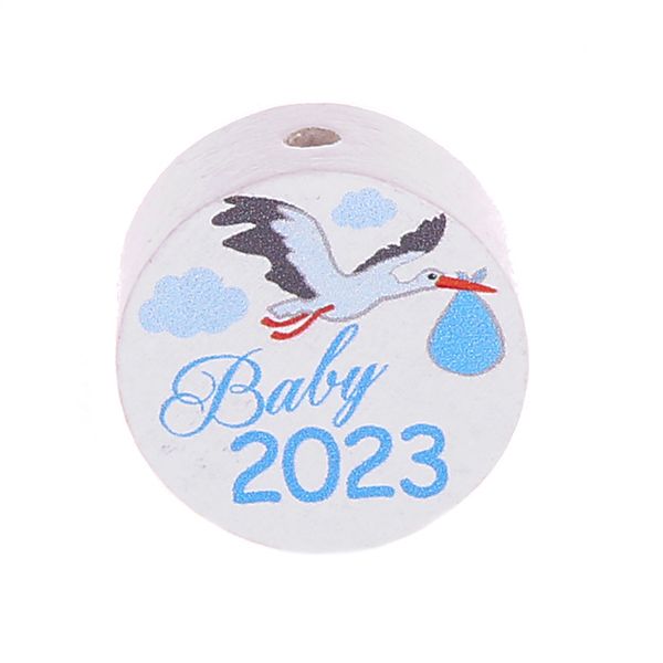 Motivperle Scheibe Baby 2023 'babyblau' 45 auf Lager