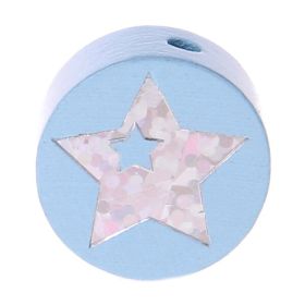 Motif bead disk glitter star 'baby blue' 1178 in stock 