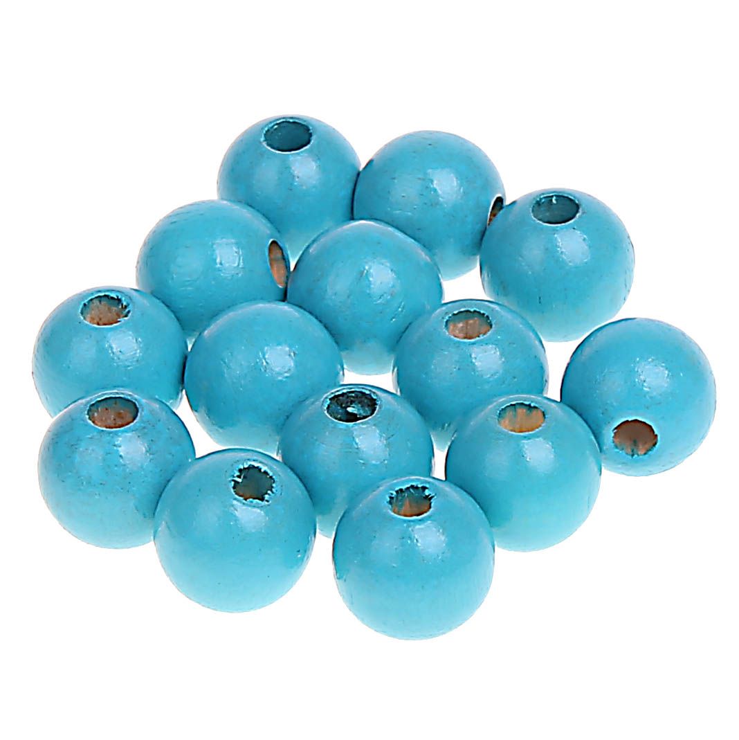 Holzperlen 10mm • 50 Stück 'helltürkis' 271 auf Lager