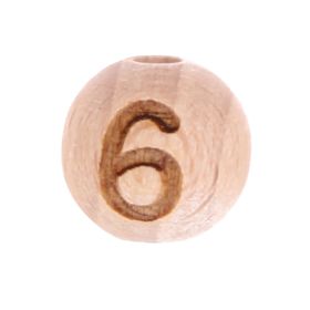 Letter beads 12mm with laser engraving - drilled vertically '6' 11 in stock 