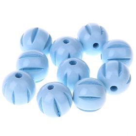 Längsrillenperlen 14mm • 10 Stück 'babyblau' 69 auf Lager