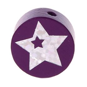 Motivperle Scheibe Glitzerstern 'purpur' 1233 auf Lager
