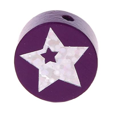 Motivperle Scheibe Glitzerstern 'purpur' 1228 auf Lager