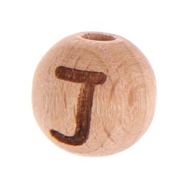 Letter beads 12mm with laser engraving - drilled vertically 'J' 170 in stock 