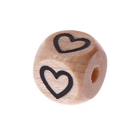 Letter beads letter cube wood embossed 10mm '♡' 77 in stock 