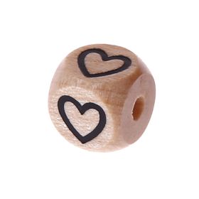 Letter beads letter cube wood embossed 10mm '♡' 73 in stock 