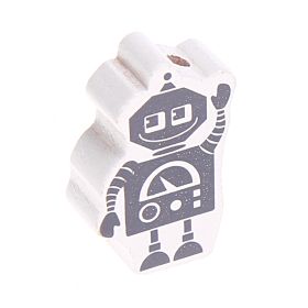 Robot motif bead 'white' 428 in stock 