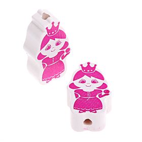 Prince/princess motif bead 'Princess white-dark pink' 681 in stock 