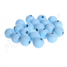 Rillenperlen 10mm • 25 Stück 'babyblau' 155 auf Lager