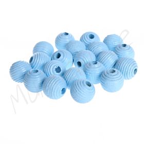 Rillenperlen 10mm • 25 Stück 'babyblau' 240 auf Lager