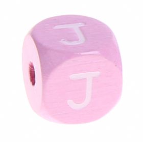 Wooden letters pink 10 mm x 10 mm 'J' 673 in stock 