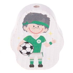 Footballer motif bead 'green' 96 in stock 