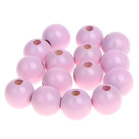 Wooden beads 12mm - 25 pieces 'pink' 293 in stock 