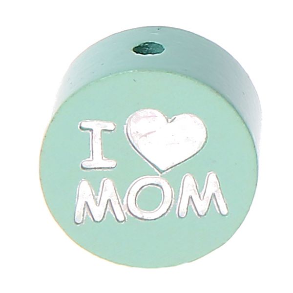 Wendemotiv-Perle I Love MOM / DAD 'mint' 822 auf Lager