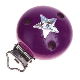 Pacifier clip glitter star 'purple' 0 in stock 
