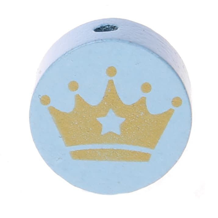 Motivperle Scheibe Krone Gold 'babyblau' 694 auf Lager