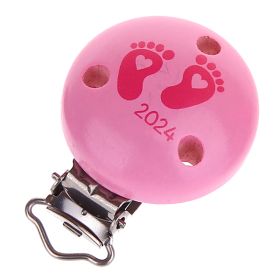 Pacifier clip baby feet 2024 'baby pink' 18 in stock 