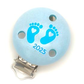 Schnullerclip Babyfüße 2025 'babyblau' 21 auf Lager