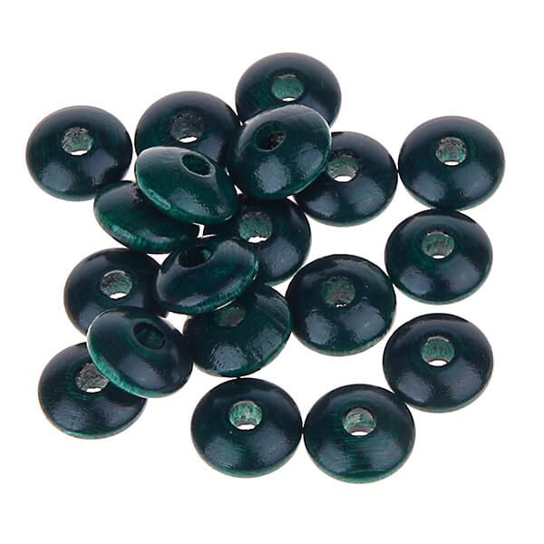 Holzlinsen 10mm • 50 Stück 'dunkelgrün' 15 auf Lager