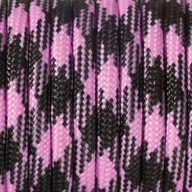 Paracord Kordel Ø 4 mm • 1 Meter 'rosa-schwarz' 65 auf Lager