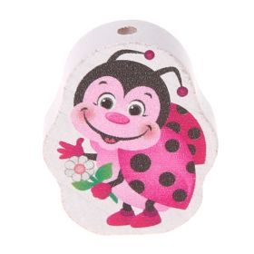 Ladybug motif bead 'pink' 25 in stock 