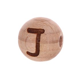 Letter beads 12mm with laser engraving - drilled horizontally 'J' 514 in stock 
