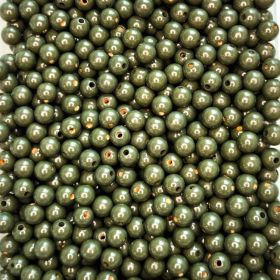 Holzperlen 12mm • 25 Stück 'tannengrün' 212 auf Lager