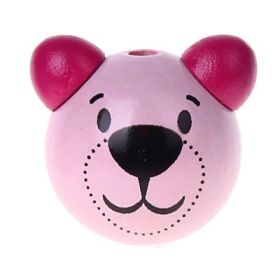 3D bear motif bead 'pink-dark pink' 833 in stock 