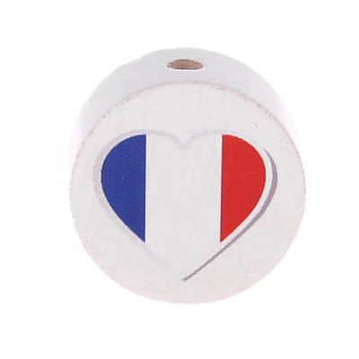 Motivperle Scheibe Flagge Herz 'Frankreich' 594 auf Lager