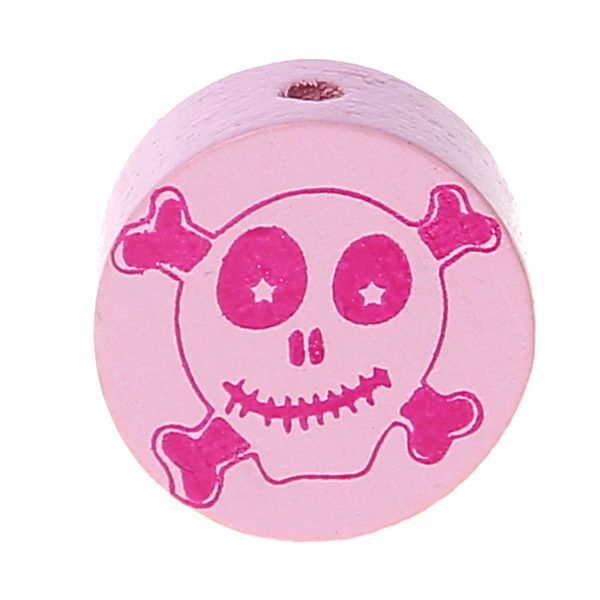 Motivperle Scheibe Happy Skull 'rosa' 493 auf Lager