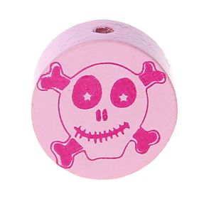 Motivperle Scheibe Happy Skull 'rosa' 485 auf Lager
