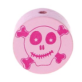 Motivperle Scheibe Happy Skull 'rosa' 283 auf Lager