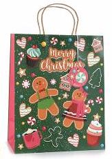 Große Geschenktüte Weihnachten 'grün' 3 auf Lager
