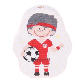 Footballer motif bead 'red' 89 in stock 