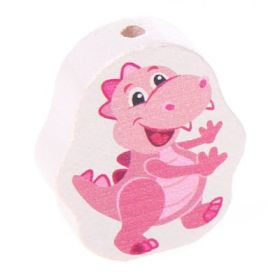 Dino motif bead 'pink' 52 in stock 