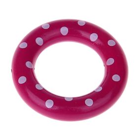 Wooden ring / grasping toy size S dots 'dark pink' 1070 in stock 