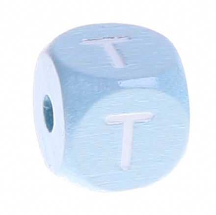Buchstabenperlen babyblau 10x10mm 'T' 242 auf Lager