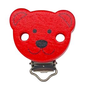 Teddy Schnullerclip Holzclip 'rot' 40 auf Lager