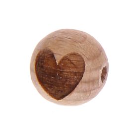 Letter beads 12mm with laser engraving - drilled horizontally '♥' 504 in stock 