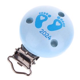 Pacifier clip baby feet 2024 'baby blue' 8 in stock 
